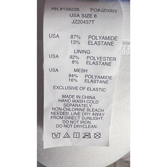 Jantzen Womens Sz 8 Blue Floral Cut Out Bandeau Swim Top Detachable Straps NEW - Picture 7 of 8